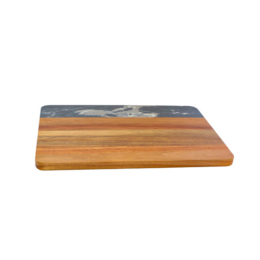 Black Marble and Acacia Wood Rectangle Board-1