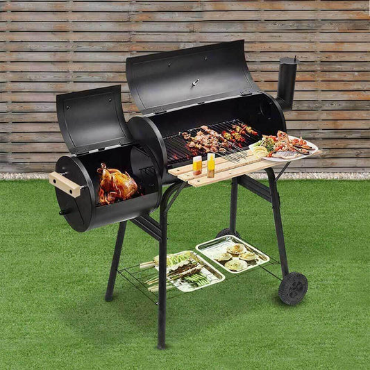 2in1 charcoal BBQ grill and smoker-1