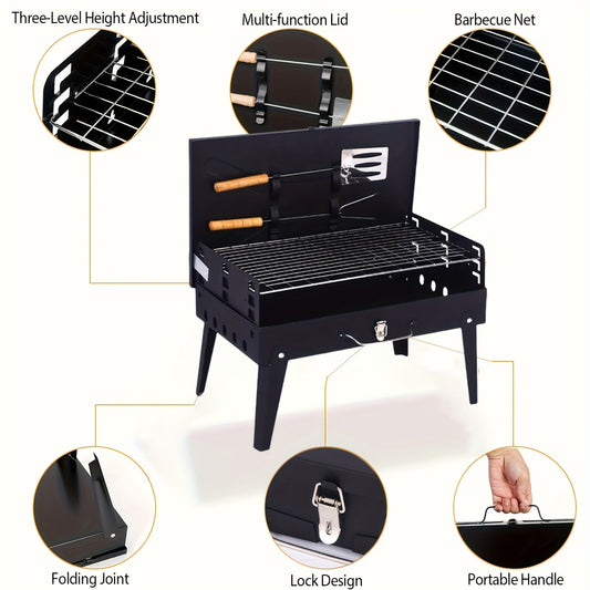 Portable Iron BBQ Grill with Tools-1