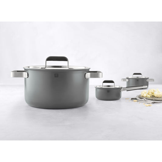 ZWILLING Pure Cookware Set, 6 Piece 18/10 Stainless Steel, Grey-1