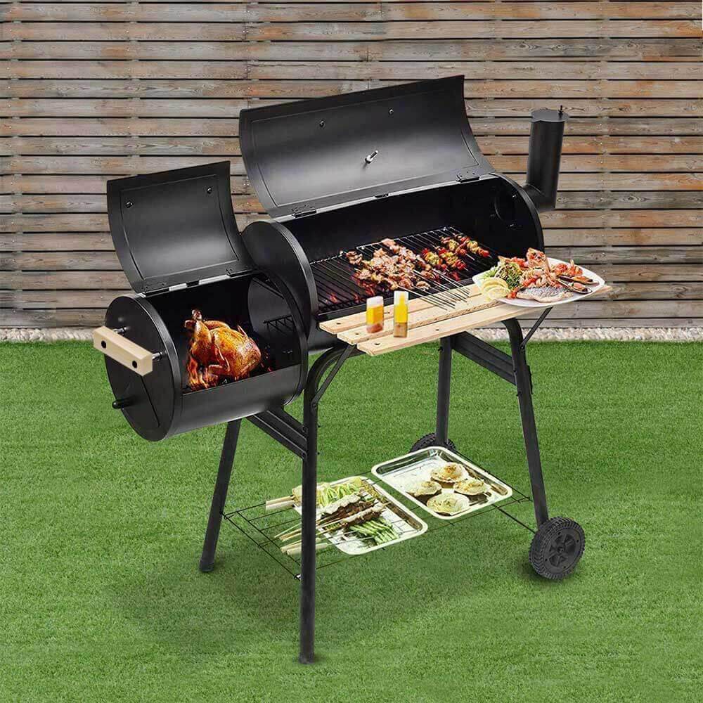 2in1 charcoal BBQ grill and smoker-1