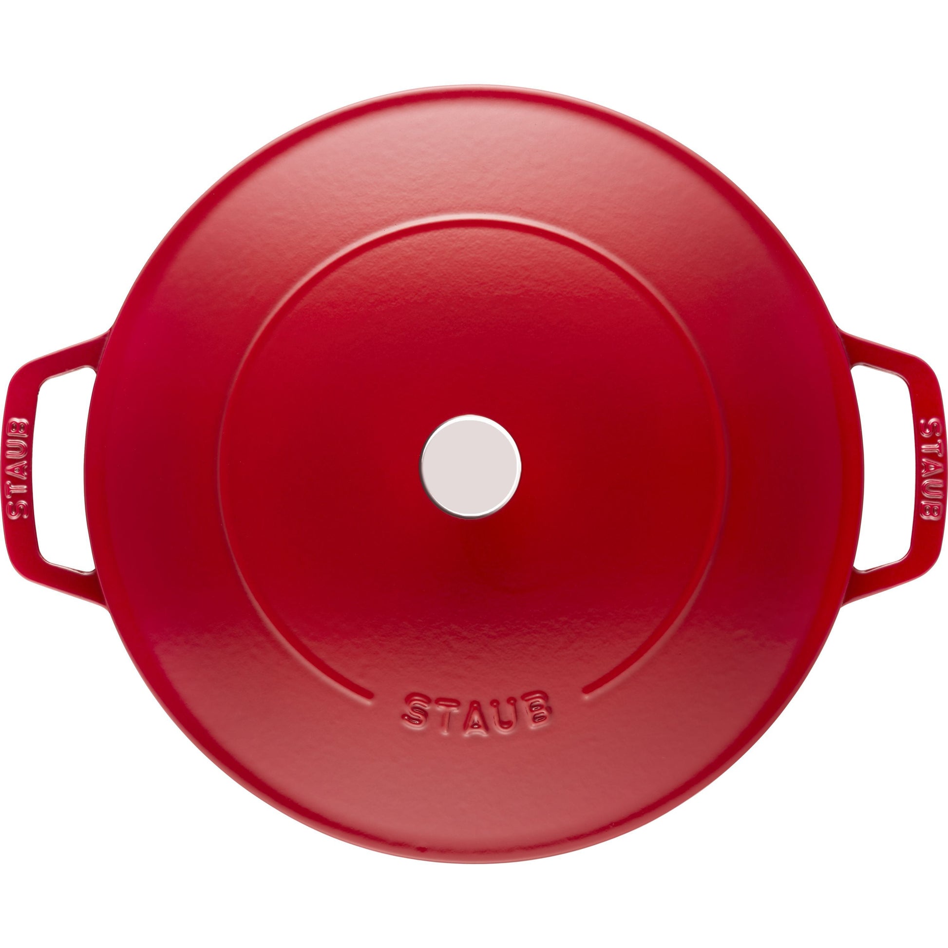 STAUB Braisers 3.7 L Cast Iron Round Saute Pan Chistera, Cherry-1