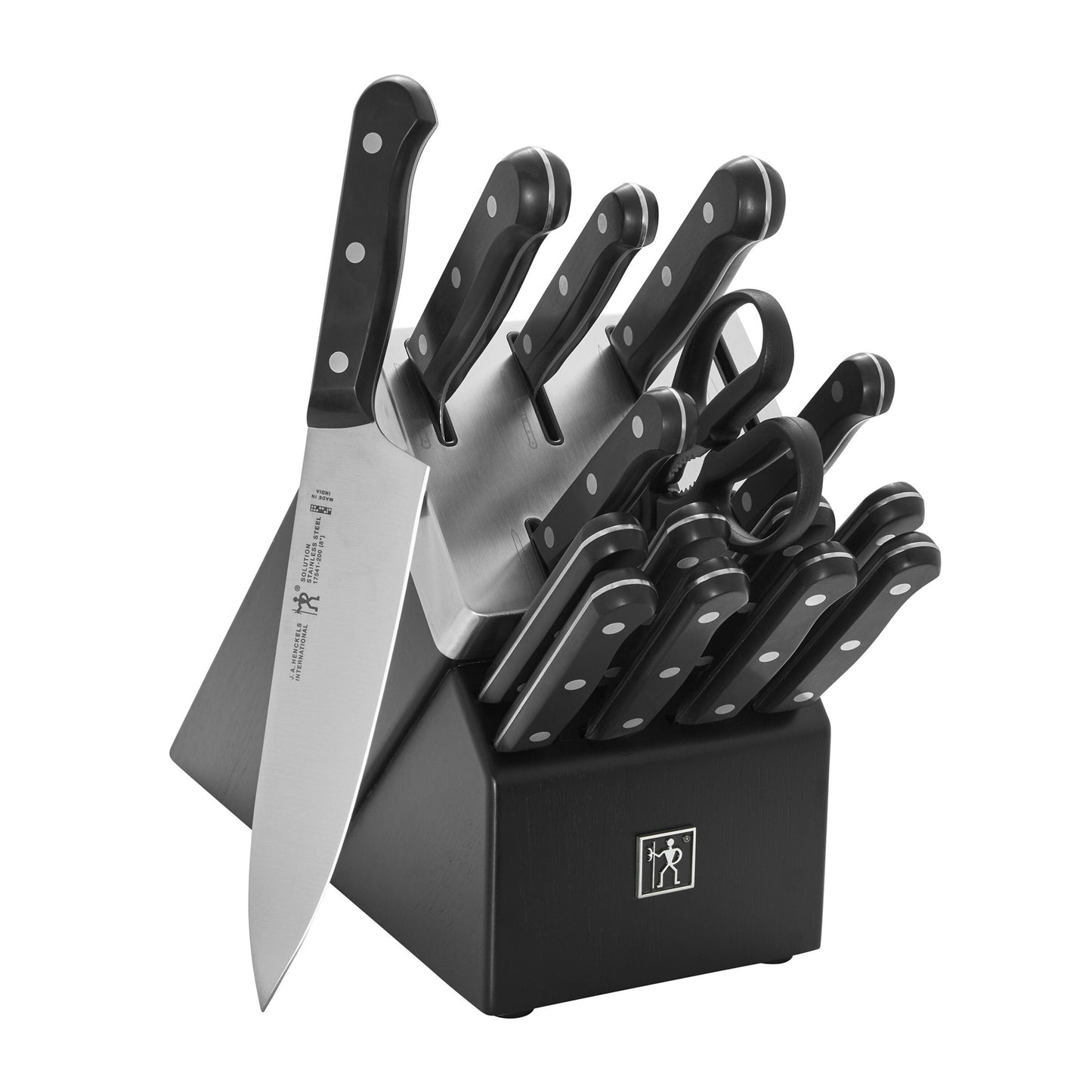 Henckels Solution 16 Piece, Knife Block Set, Black-1