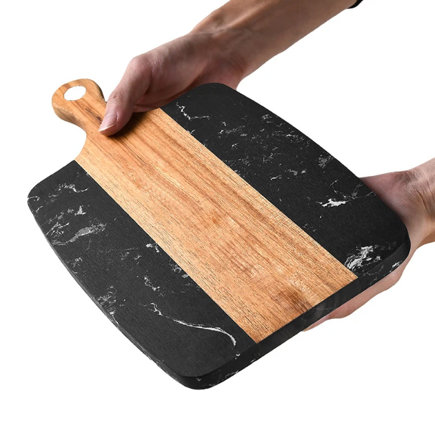 Chopping Board Marble Splicing Acacia Wood-3
