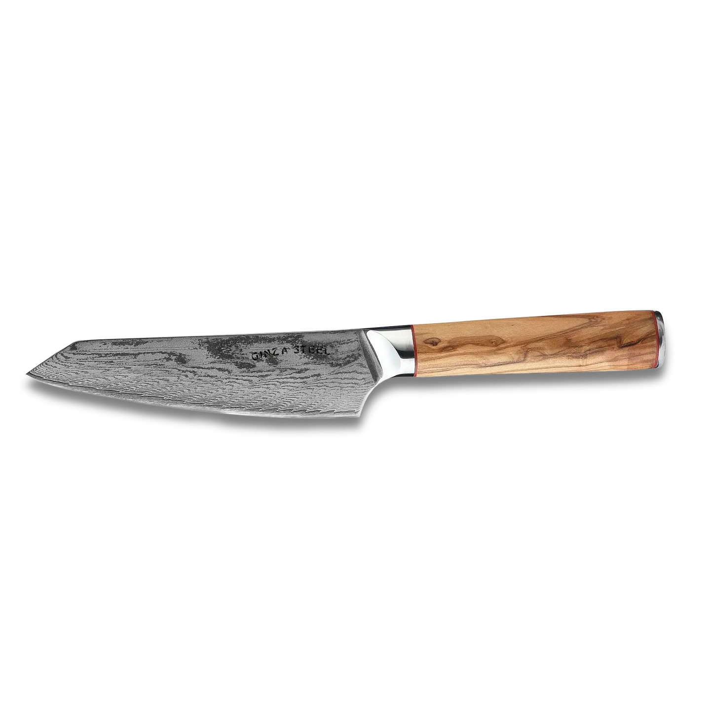 Ginza Steel MIA 17 Chef Knife 6.5” – Damascus AUS10 Steel, 67-Layer, Olive Wood Handle-2