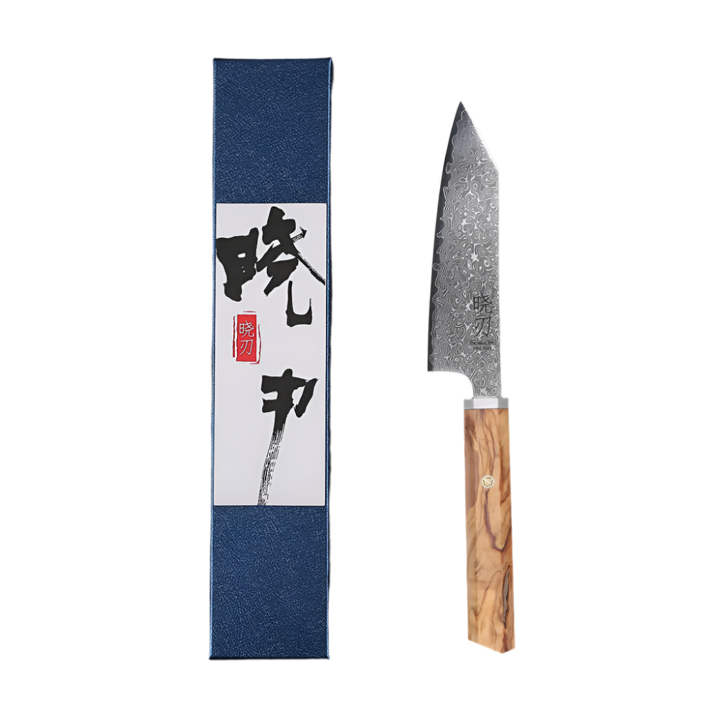 5-Inch Handmade 67-Layer Damascus Steel Chef Knife AUS-10 Core Brown-0