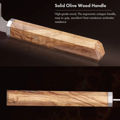 5-Inch Handmade 67-Layer Damascus Steel Chef Knife AUS-10 Core Brown-4