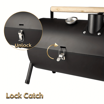 Portable Charcoal Grill BBQ Smoker with Handle-4