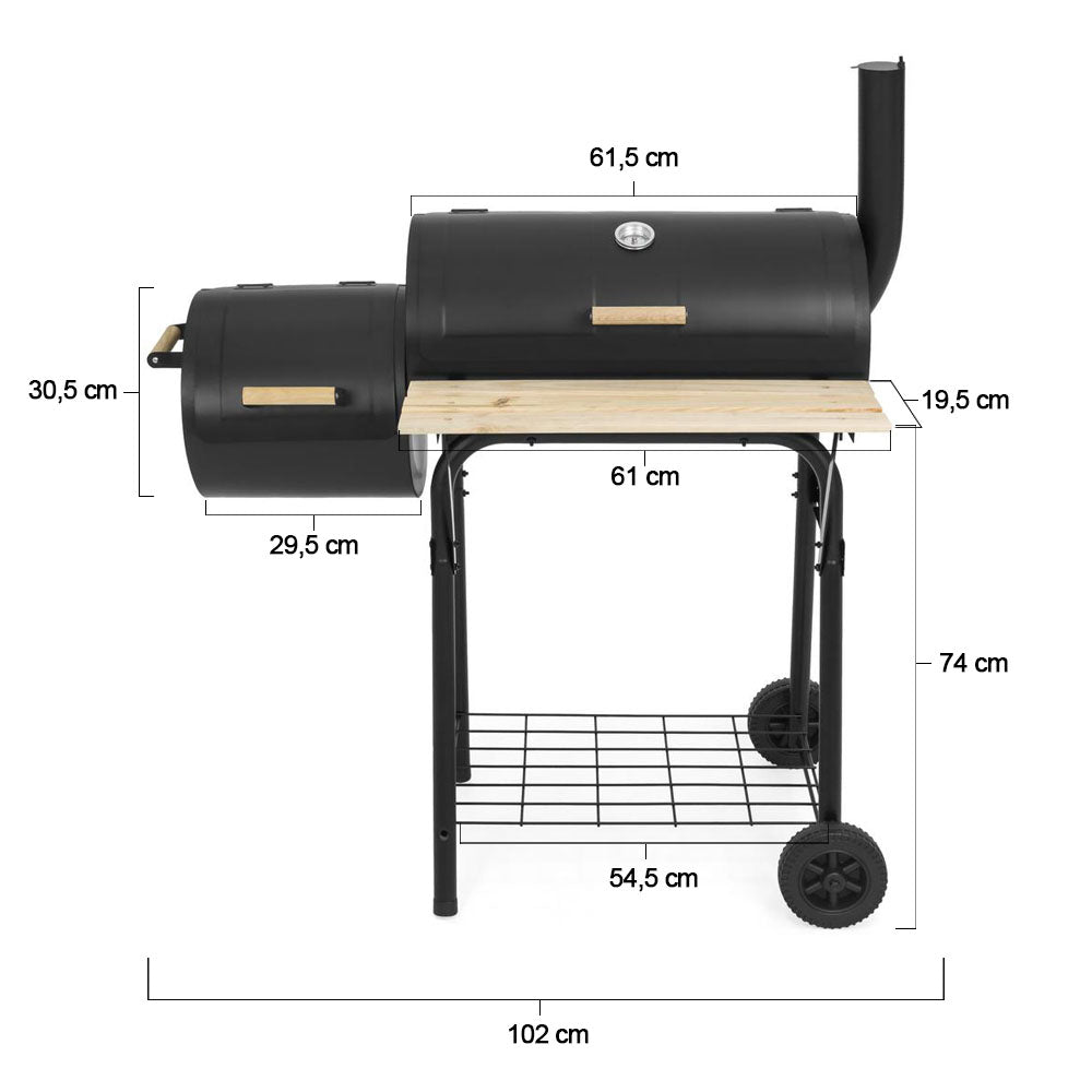 2in1 charcoal BBQ grill and smoker-3